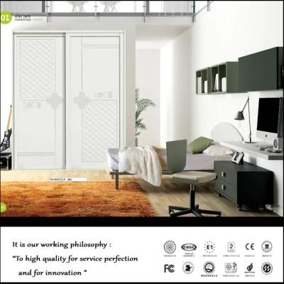 Double Sliding Doors White Wardrobe Closet