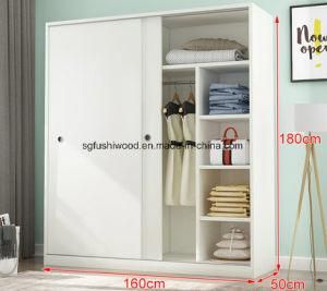 Customized Size Melamine Particle Board Sliding Door Wardrobe for Bedroom