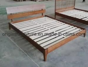 Simple Wood Double Bed Solid Oak Furniture