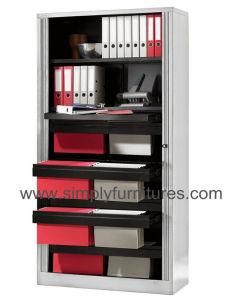 78 Inch High Tambour Sliding Door Office Cabinet Grey