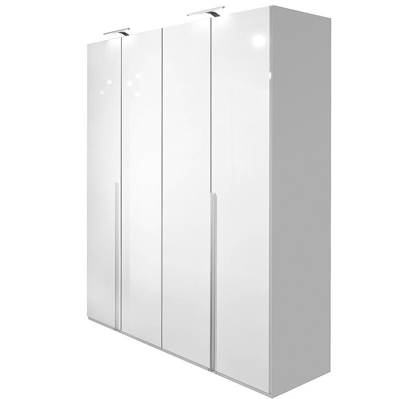 Nova High Gloss White Modern Design Bedroom Furniture 4 Door Wardrobes Custom