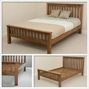 UK Oak Range/Double Sleigh Lfe Bed/Bed/Wooden Bedroom Furniture/Oak Wood Bed