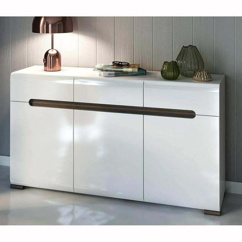 Hot Sale European Style Home Furniture White Glossy Bedroom Furniture Set