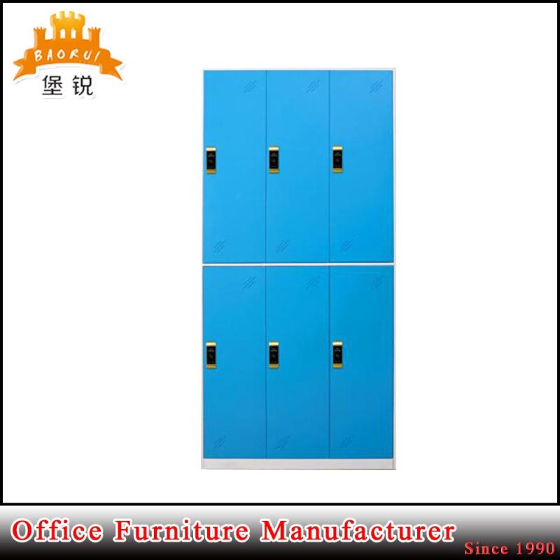 Jas-028 Vintage Practical Storage Clothing Kd 6 Door Steel Wardrobe with RFID Digital Lock