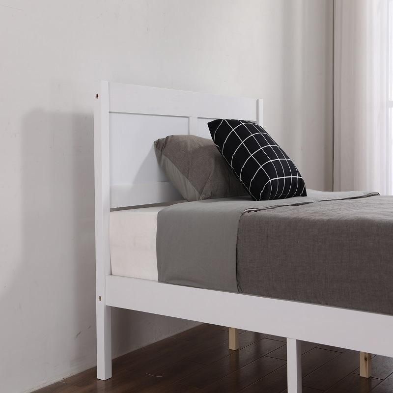 Modern Nordic Home Simple Bedroom Furniture Solid Wood Double Bed