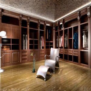 U Shaped Solid Wood Walk in Closet Bedroom Cabinet