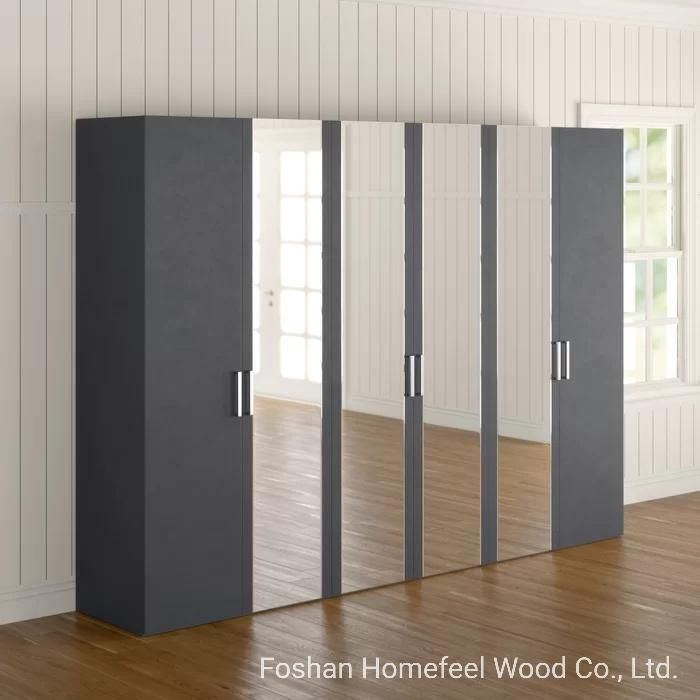 China Wholesale Modern European Custom Design Mirror Door Clothes Wardrobe Closet (HF-WB11)