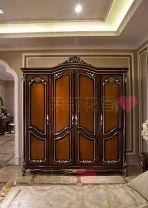 Wood Classical 4-Door Wardrobe