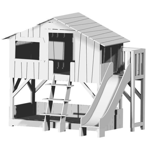 No. 1335 Treehouse Bunk Bed with Slide & Platform
