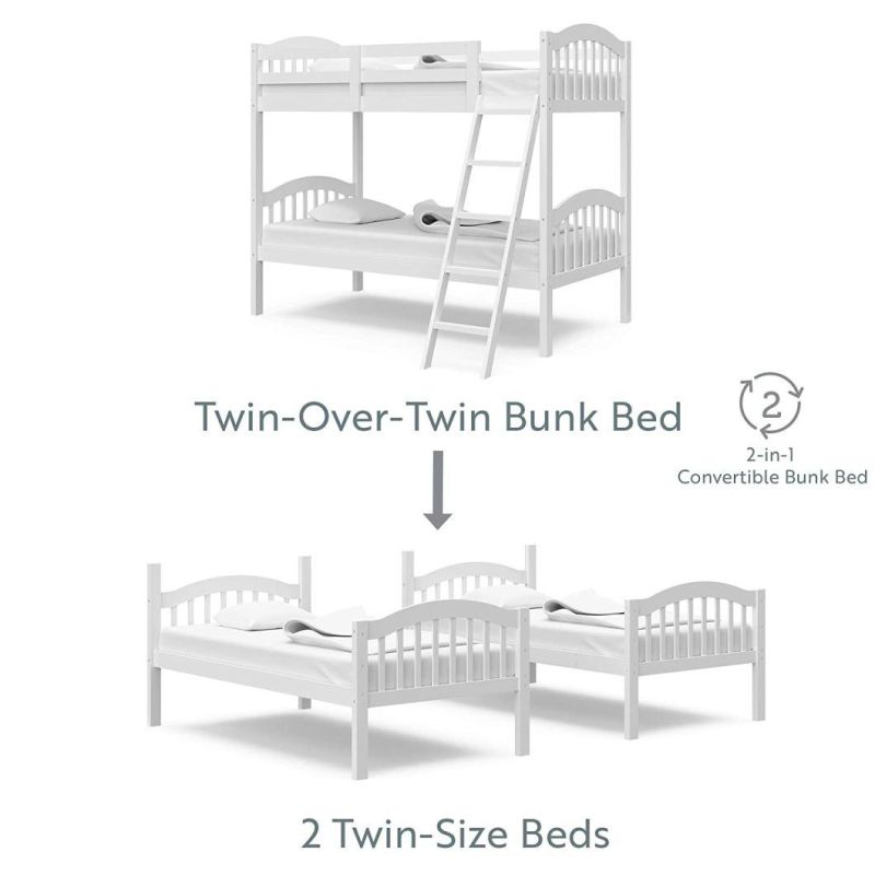 Solid Wood Twin Low Bunk Bed Children Bed Day Bed