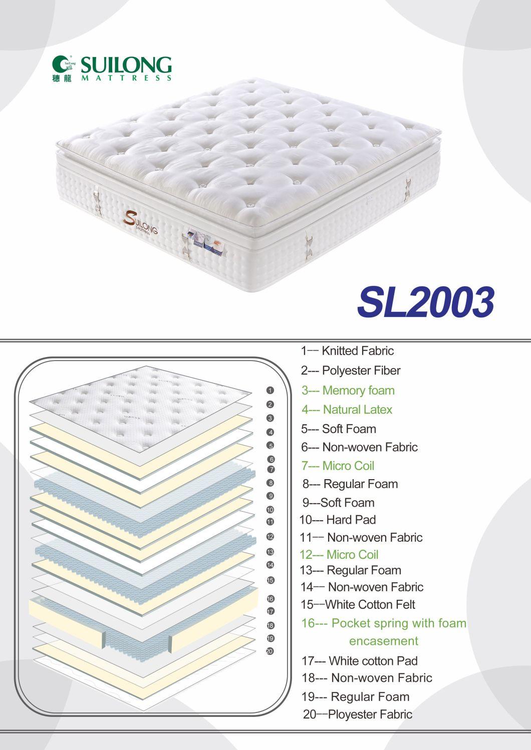 Bedroom Furniture Memory Foam Latex Modern Bed Mattress (SL2003)