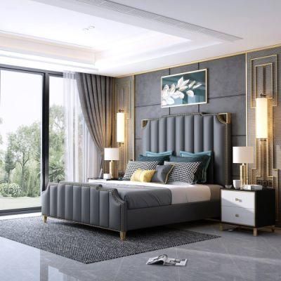 China Wholesale Modern Hotel Wooden Furniture King Size Bedding Set Bedroom Bed for Adult