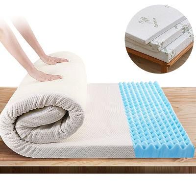 High Density Rollable Vacuum Packing Gel Cooling Memory Foam Mattress Topper