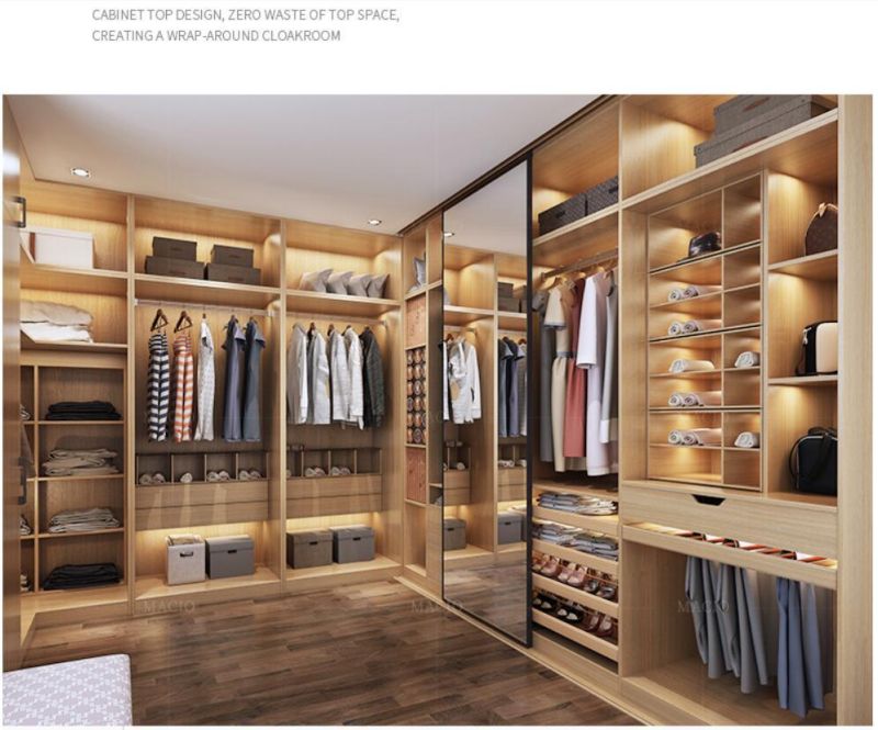 Guang Dong Foshan Fashionable Modern Open Walk-in Closet Wardrobe Custom Made