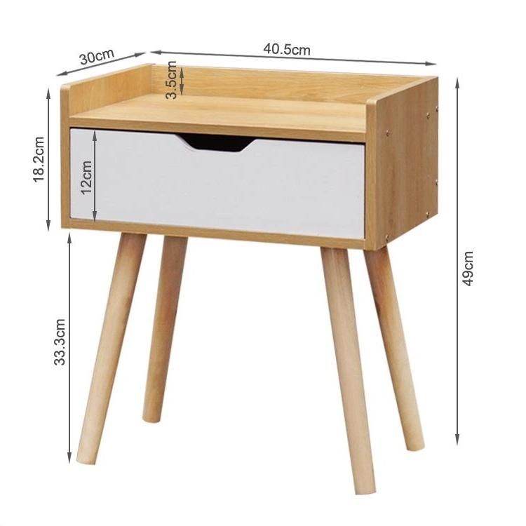 Wooden Nightstand with Store Function