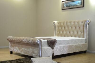 Huayang Italian Modern Velvet Storage Royal Fabric King Size Bed Home Furniture Storage Bed