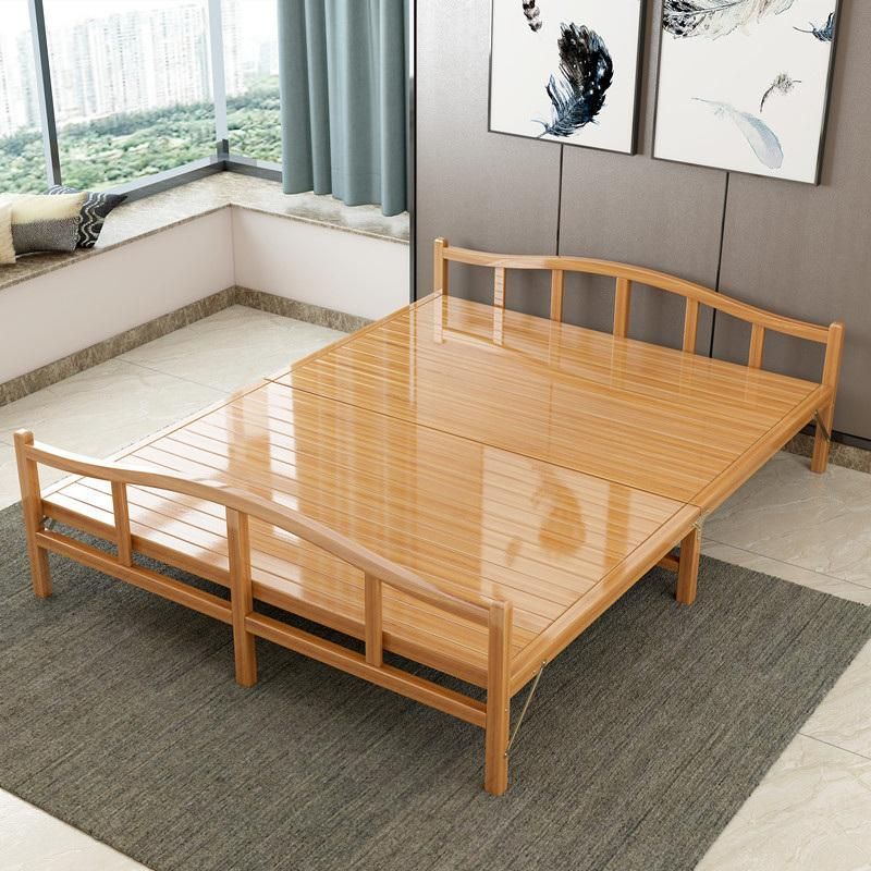 Wholesales Household Simple Bed Folding Double Bamboo Bed