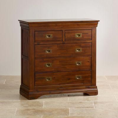 Rustic Vintage Oak Solid Wood 2+3 Drawer Chest