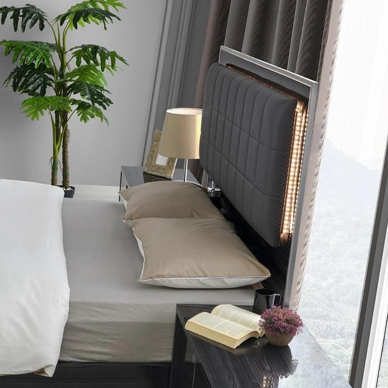 Nova Grey Eucalyptus Wood Pattern Glossy Lacquer Bedroom Set