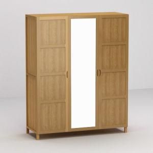 Wooden Wardrobe with Dresser Mirror