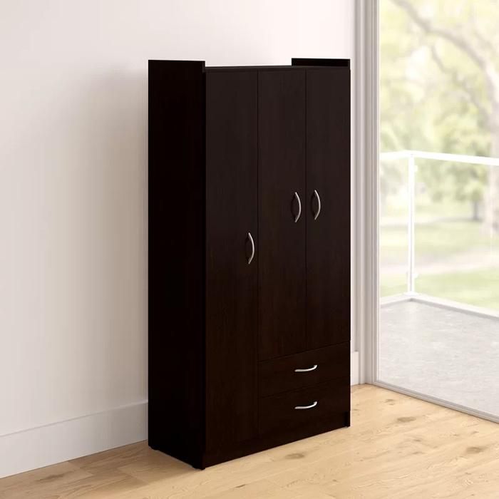 Simple Design Melamine Bedroom Wardrobe Furniture (HF-WF05132)