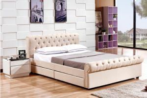 Modern Bedroom Furniture Fabric Bed with Drawers Storage Bed