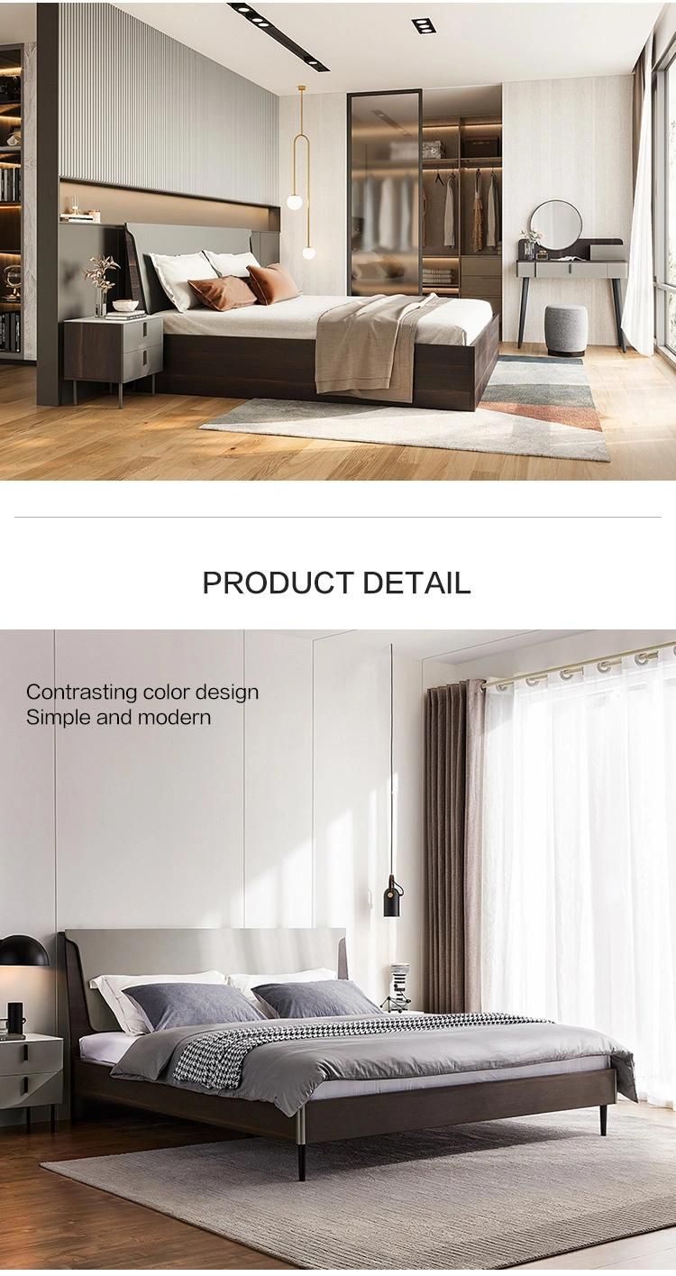 Linsy Wood King Bed Frame Bed Models with Storage Jq1a