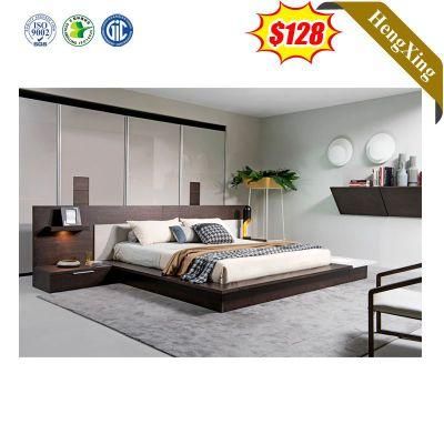 Wholesale Modern Home Use Apartment Wooden MDF Bedroom Furniture Storage Double King Hotel Floor Bed&#160;