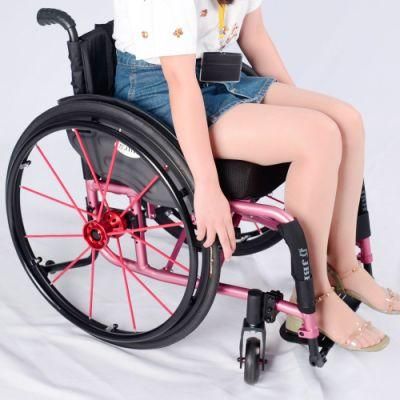 Super Light Aluminum Alloy Portable Leisure Sports Wheelchair