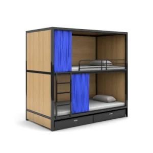 Modern Hot Selling School Furniture Dormitory Metal Wooden Fence Bunk Loft Bed