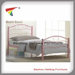 2017 Modern Fashionable Cheap Pink Metal Single Bed (HF045)