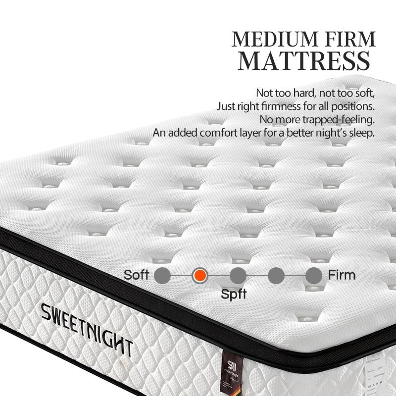 King Hotel Compressed Memory Foam Bed Natural Latex Topper Pad Sponge Coil Bonnell Spring Mattress