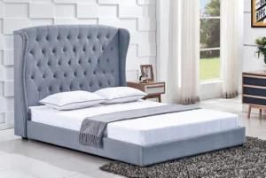 Modern Luxury Fabric Bed with Buttons Crystal Bed