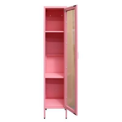 Storage Locker Steel Clothes Cabinet Metal Wardrobe Modern Accept Upper Clear View