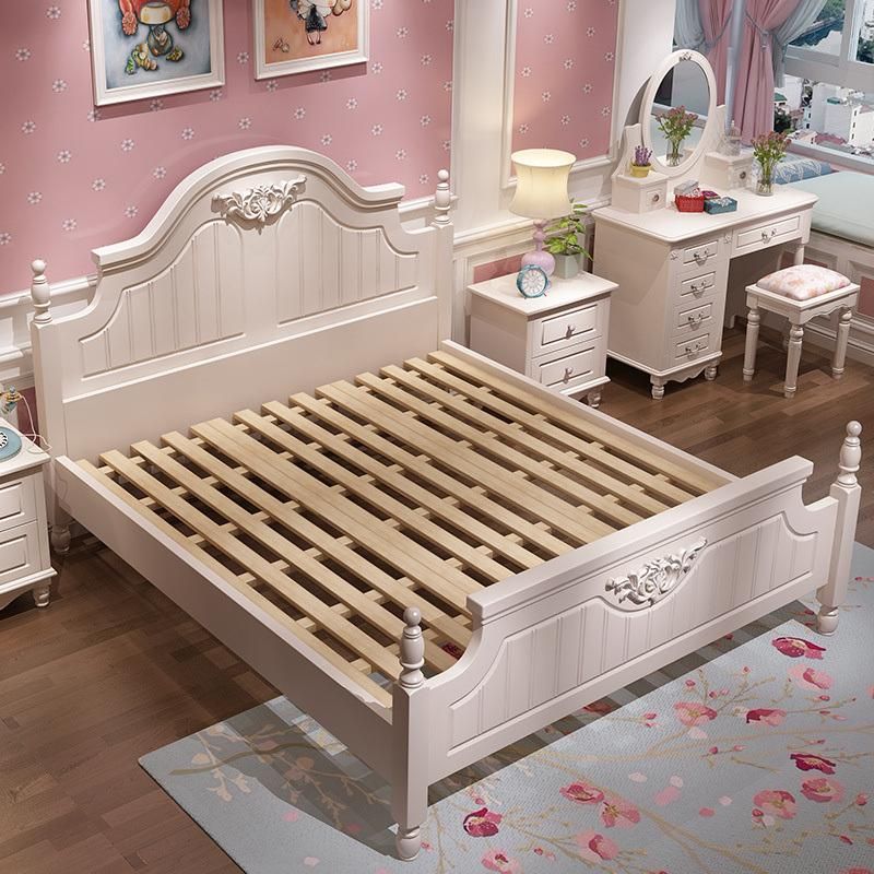 High Quality Korean Style Double Bed Storage Bed