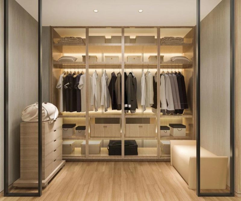 Minimalism Clothes Closet Storage Cabinet Modern Wooden Walk in Closet