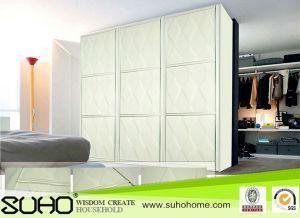 Hot Sale New Product Aluminium Profile Soft Leather Wardrobe with Sliding Door