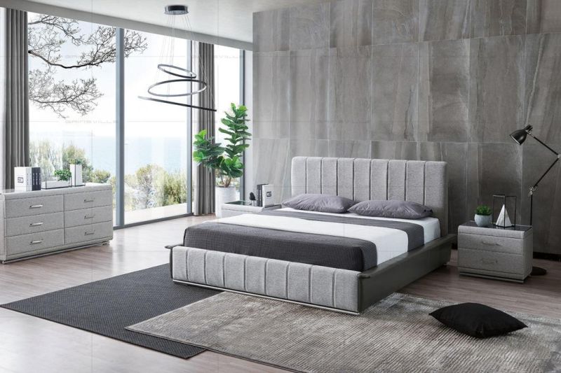 Italian Style Classic Bedroom Furniture Fabric Bed Storage Available Gc1808
