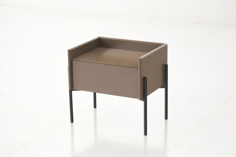 FL68 Night Stand /Eucalyptus Veneer / Steel Base Coating /Modern Furniture in Home in Hotel