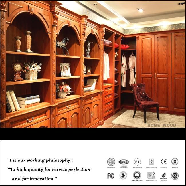 Luxury High Quality Dark Brown Bedroom Wooden Closet