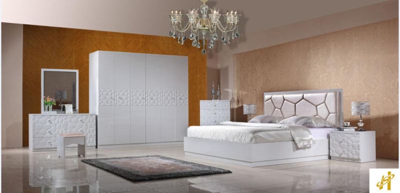 Home Use High White Painting Simple MDF Frame Bedroom Furniture