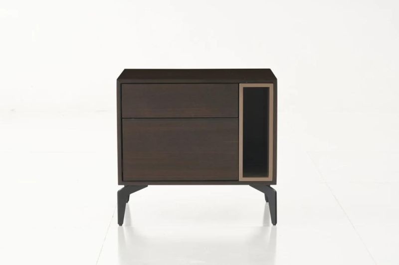 FL48 Night Stand /Eucalyptus Veneer / Steel Base Coating /Modern Furniture in Hone and Hotel