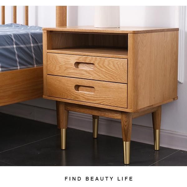 Three-Layers Modern Bedroom Furniture Side Cabinet Drawers Double Drawer Bedside Table