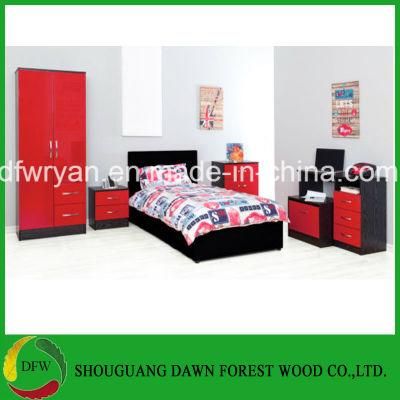 Red High Gloss &amp; Ash Black Modern Bedroom Furniture Units &amp; Bedroom Sets