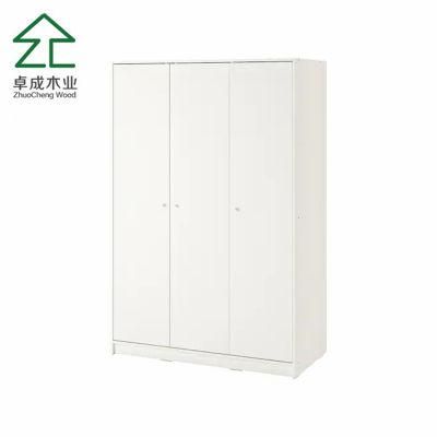 Three Doors White MFC Closet with Damping Hinges
