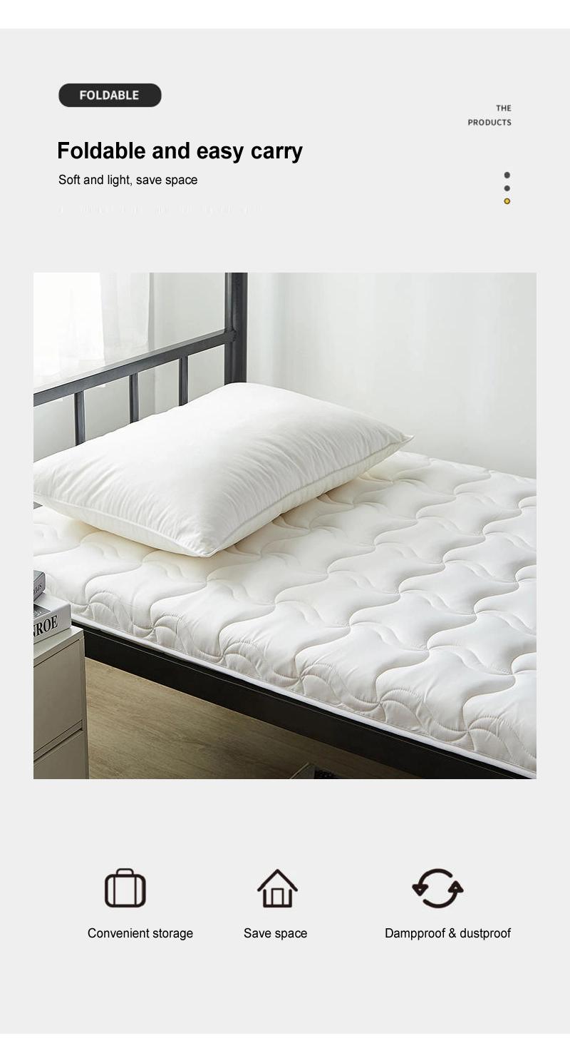 Sleepover Bed Mattress Pad Warm Portable Roll Foldable Soft Full