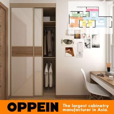 Oppein Hotel Two Sliding Door Small Wooden Wardrobe (OP15-HOUSE3)