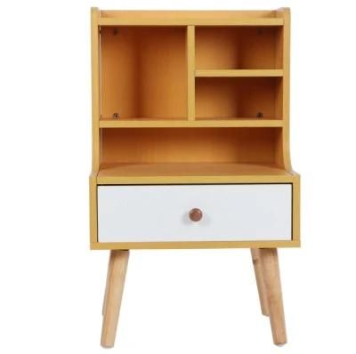 Contemporary Wooden Nightstand with Multiple Compartments