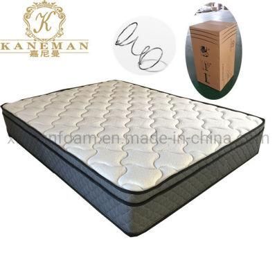 Euro Top High Density Foam Bonnell Spring Mattress Rolled Packing in a Box