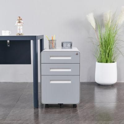 Office Equipment 3 Drawer File Cabinet with Lock Metal Filling Cabinets for Office Home Mobile Pedestal